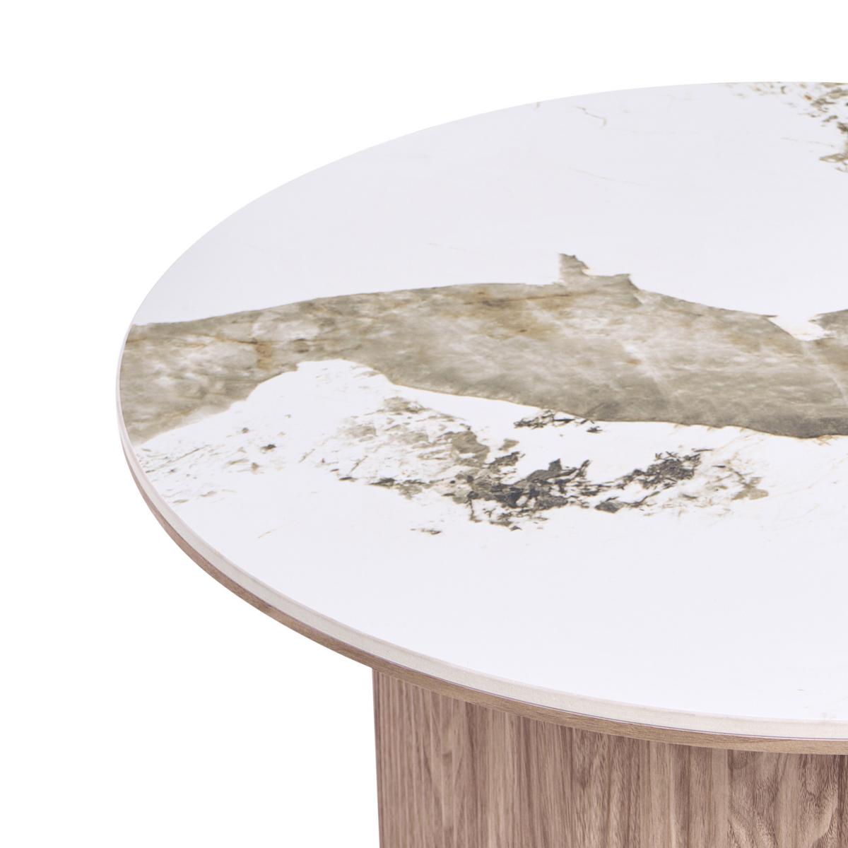 COUCHTISCH Braun Dora - Braun/Weiß, Keramik (80/80/40cm) - Beliani