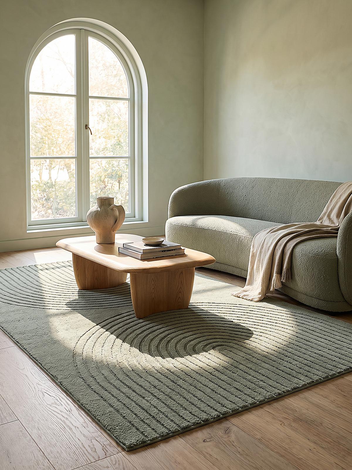 TEPPICHLÄUFER Geometrisch MUOTA Polypropylen Grün 80 x 150 cm - Grün, Textil (80/150cm) - KADIMA DESIGN
