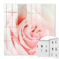 SCHLÜSSELBOX Weiß 30x30 cm – Türöffnung nach rechts - Romantische Rose - Pink, Metall (30/30/5cm) - TULUP