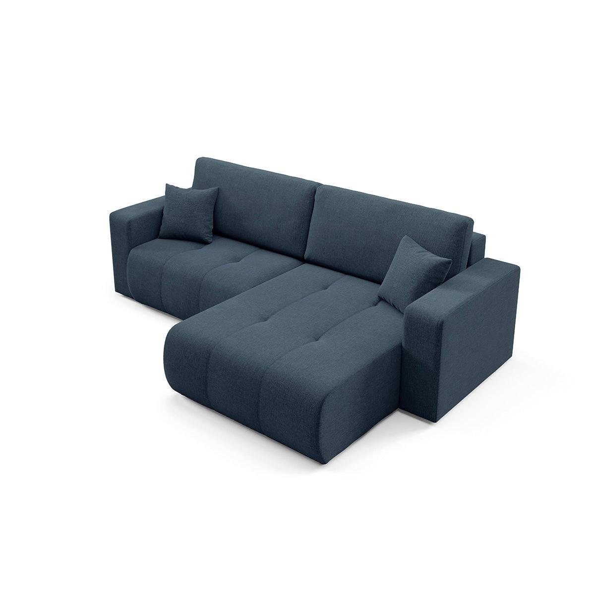 ECKSOFA Giulia 3 Sitzplätze Blau - Blau, Holz (244/149cm) - Petits-meubles