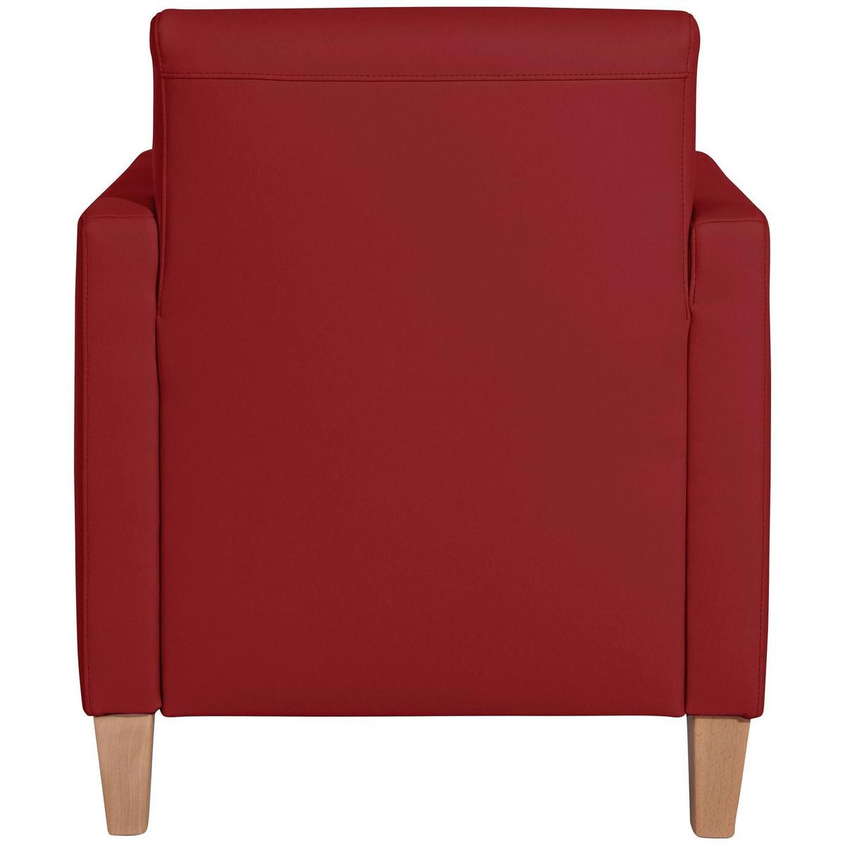 SESSEL Karol Bezug Kunstleder Buche natur / chili - Dunkelrot, Kunststoff (71/81/70cm) - 58aufmkessel