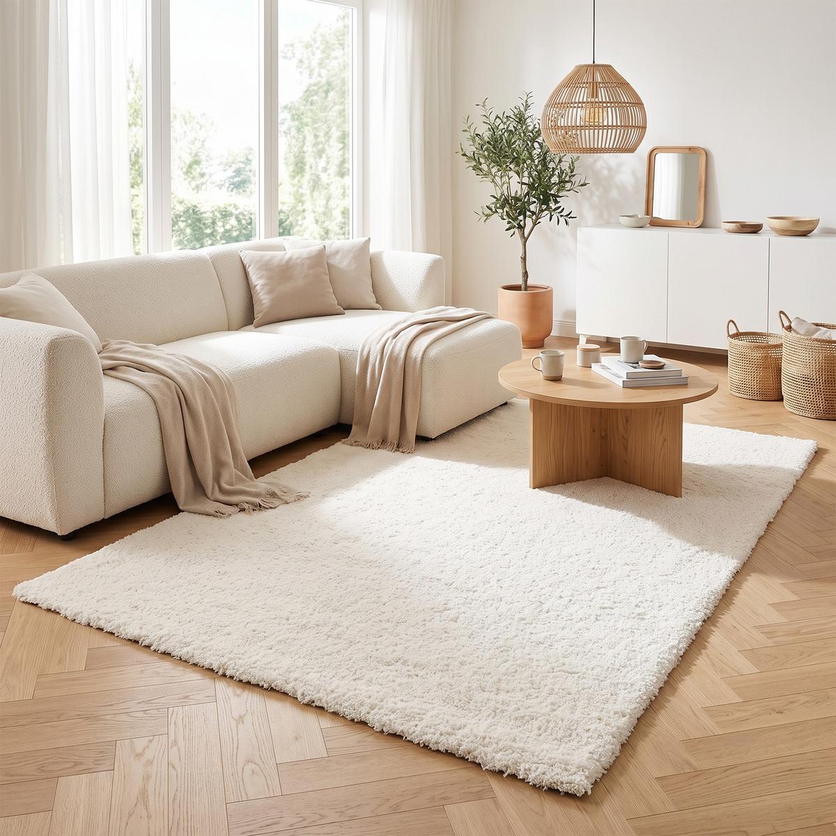 HOCHFLOR LANGFLOR TEPPICH ALOHA - Weiß, Textil (200/290cm) - Pergamon