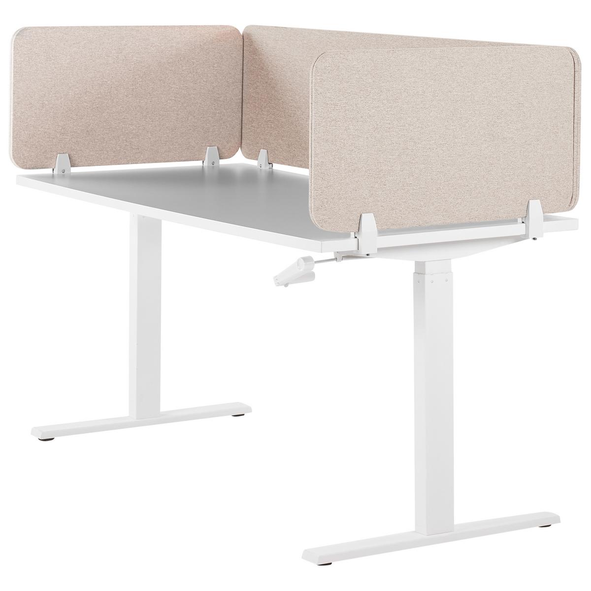 SCHREIBTISCHTRENNWAND 160 x 40 cm Beige Wally - Beige, Textil (160/40/2cm) - Beliani