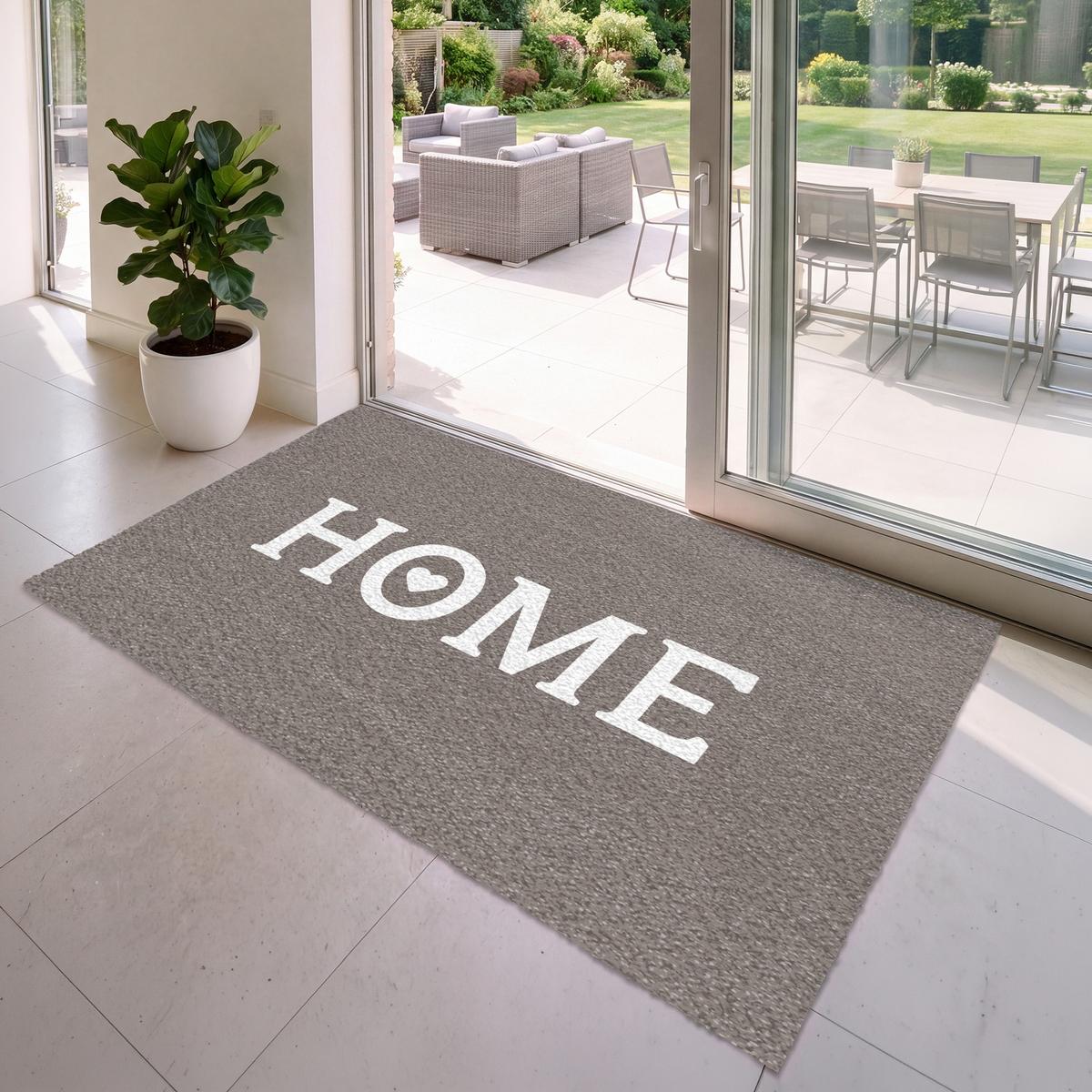 FUSSMATTE Startseite - Text - Taupe Fußabtreter 180x120 cm - Taupe, Kunststoff (180/0.4cm) - MuchoWow