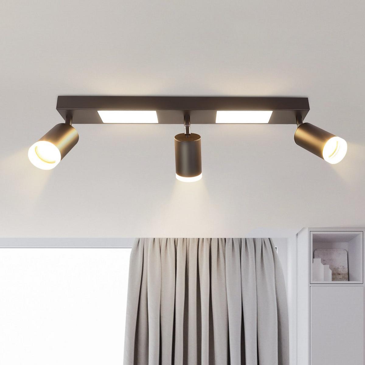 DECKENSTRAHLER Bocholt 3-flammig 51/8/16.9 cm - Schwarz, Metall (51/8/16.9cm) - Nettlife