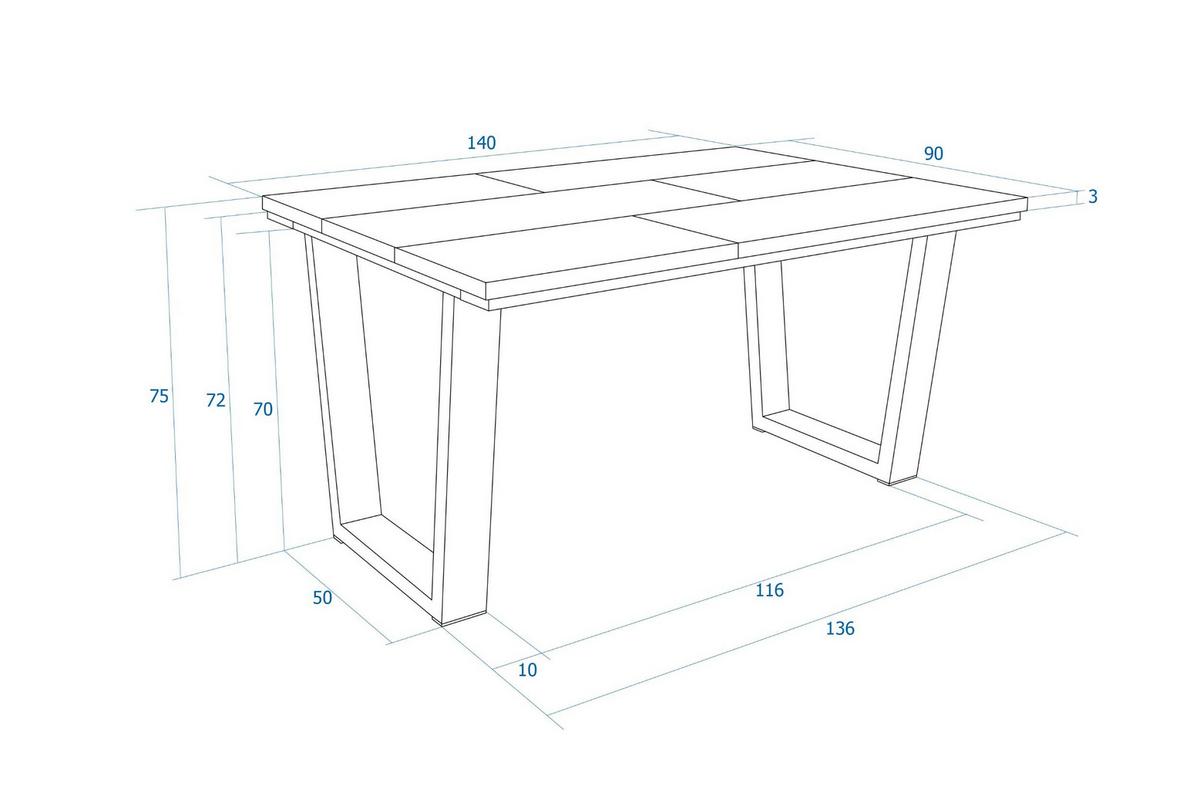 ESSTISCH, Dunkler Eiche, 140/90/74 cm - Dunkelbraun/Schwarz, Holzwerkstoff (140/90/74cm) - Skraut Home