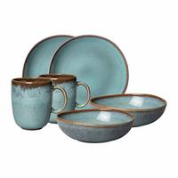 FRÜHSTÜCKS-SET Lave Glacé 6-tlg. - Türkis, Keramik (28/22/38cm) - like.Villeroy & Boch