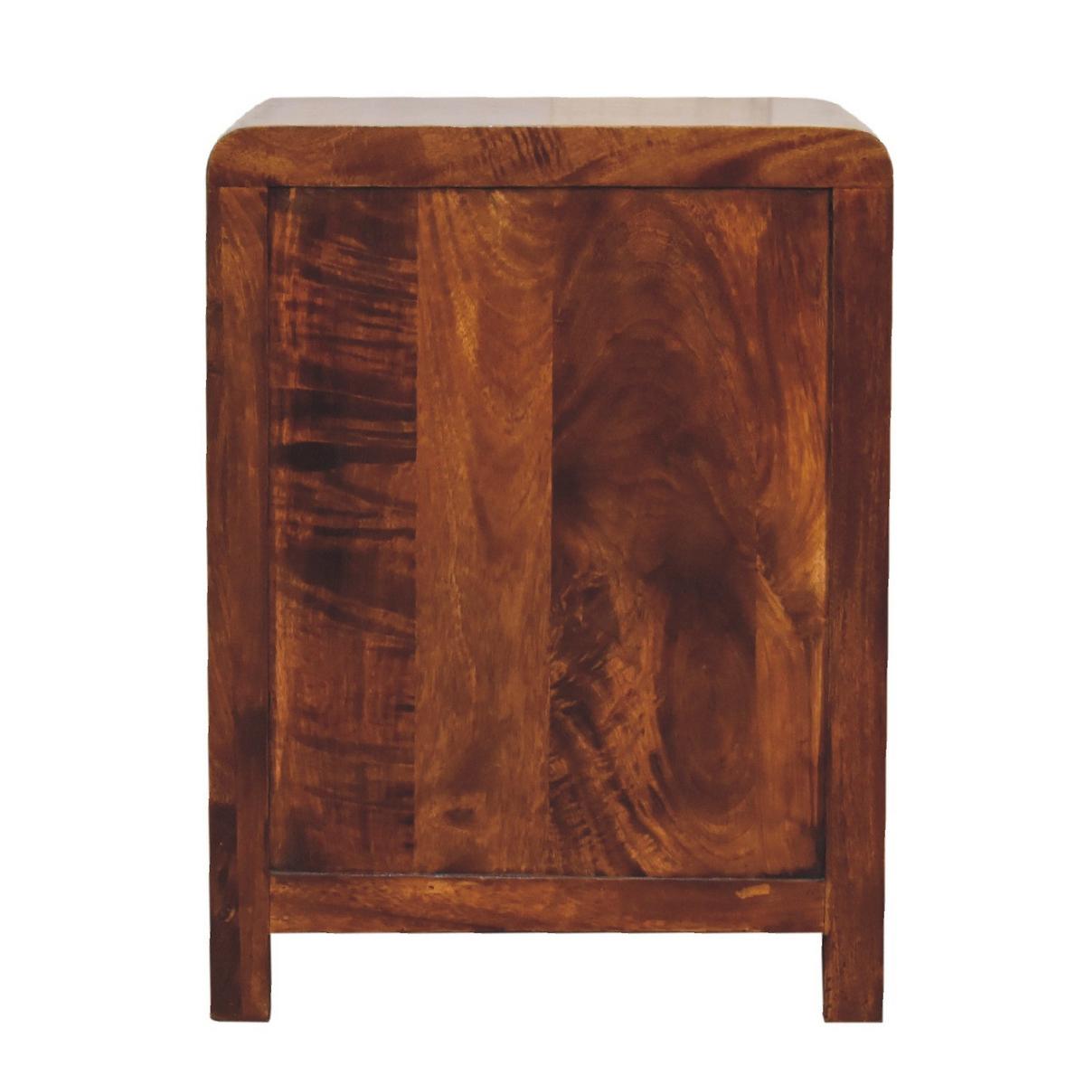 NACHTTISCH ASPEN mit 3 Schubladen, Braun - Messingfarben/Braun, Holz/Metall (45/60/35cm) - Artisan Furniture