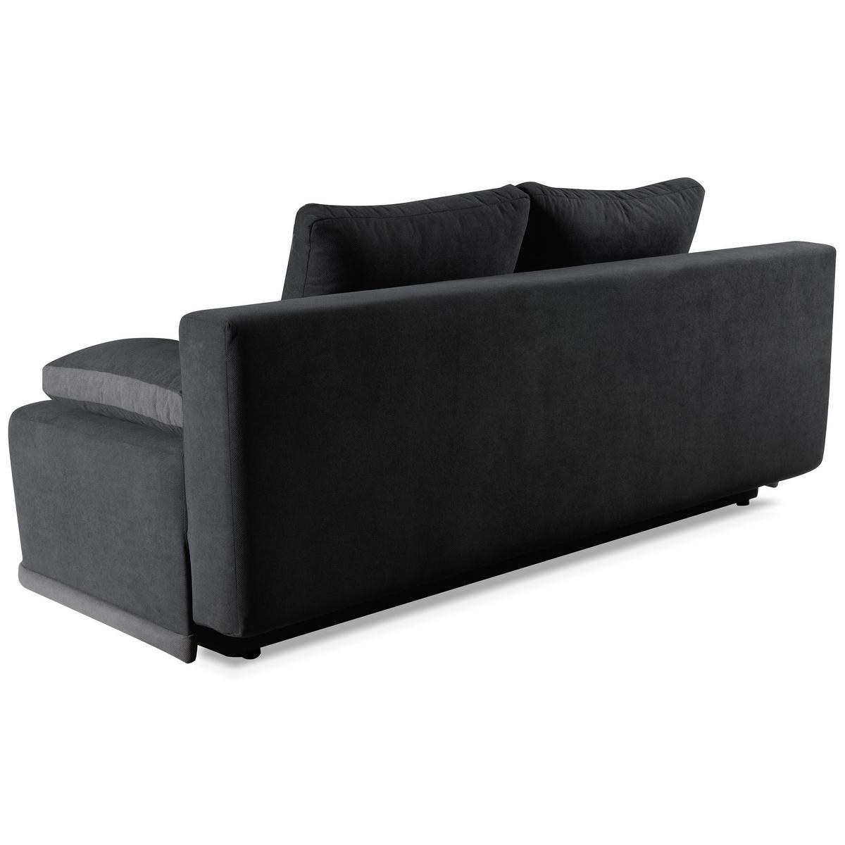 SCHLAFSOFA Bento 3-Sitzer mit Schlaffunktion, Grau - Grau, Textil (200/93/98cm) - Beautysofa