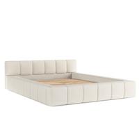 POLSTERBETT Milos mit Stauraum 180/200 cm Weiß im Bubble Stoff - Schwarz/Naturfarben, Holz/Holzwerkstoff (180/200cm) - AltaBeds