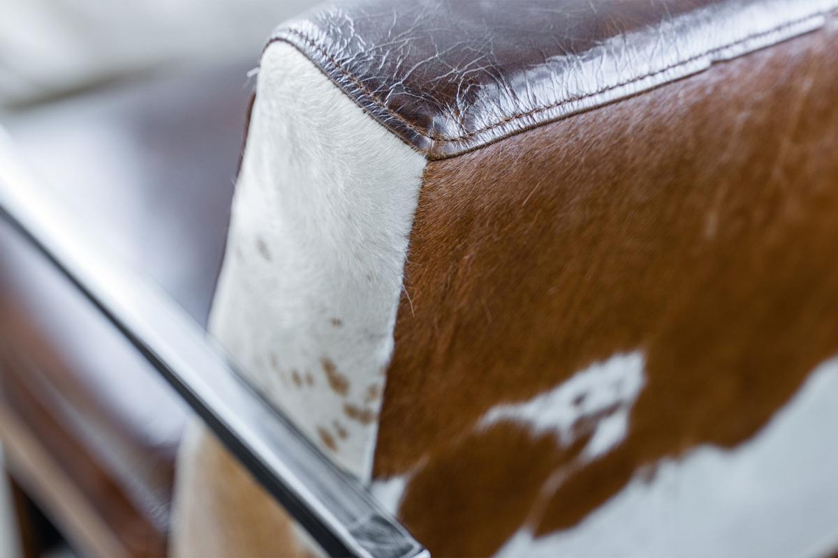 SOFA LIANO Braun Leder - Schwarz/Braun, Leder (125/81/81cm) - KAWOLA