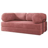 BETTSOFA ALVIO aus Schaumstoff Cordstoff Rosa Schlaffunktion - Rosa, Textil (170/68/80cm) - MASSENO