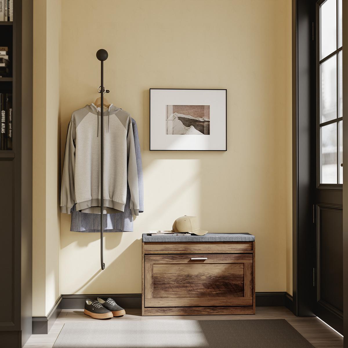 SCHUHBANK mit Sitzfläche schmal 75x24x53cm Braun - Braun, Holzwerkstoff (24/53/75cm) - SoBuy
