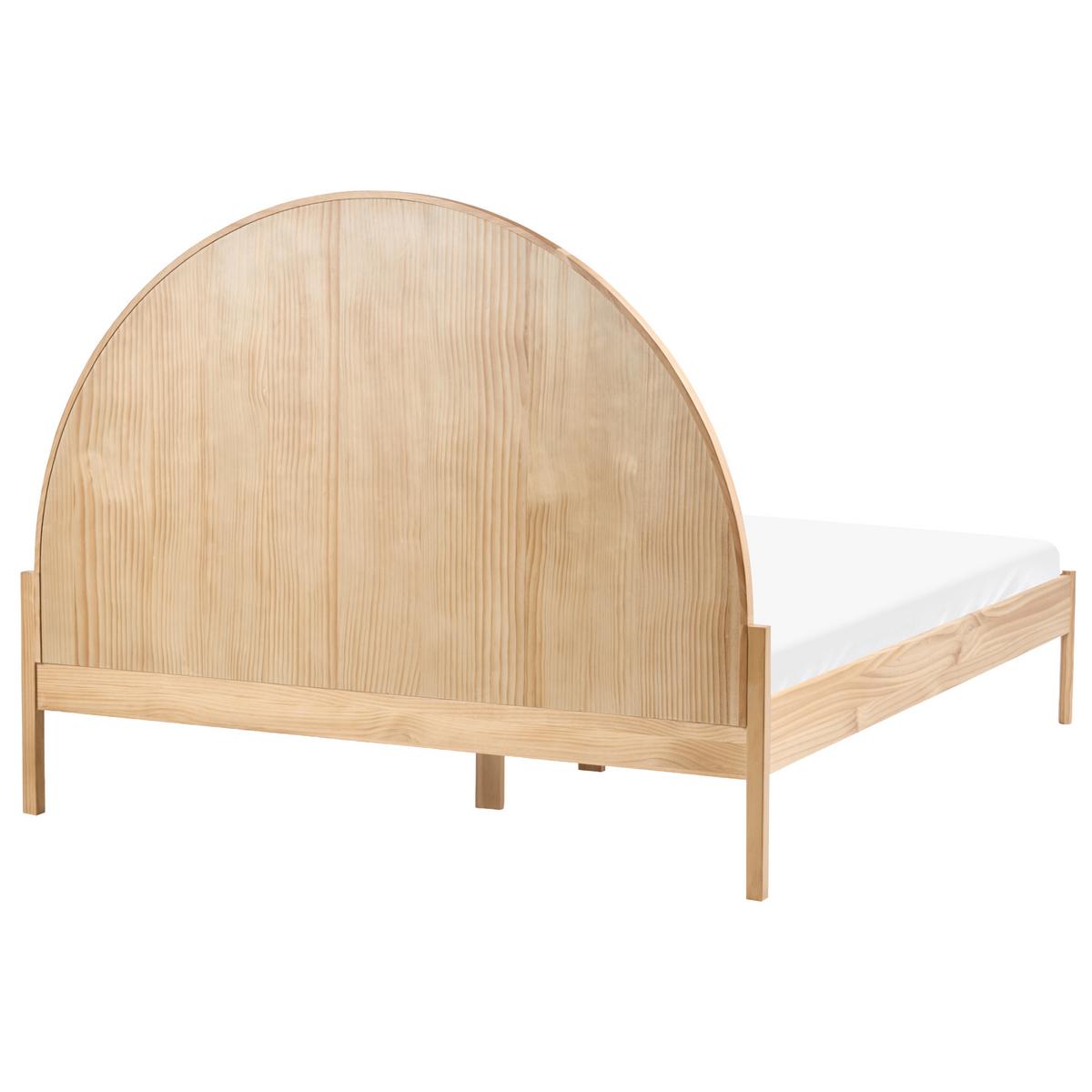BETT mit Lattenrost 160/200 cm Kiefernholz Hellbraun Mascortel - Hellbraun, Holz (160/200cm) - Beliani