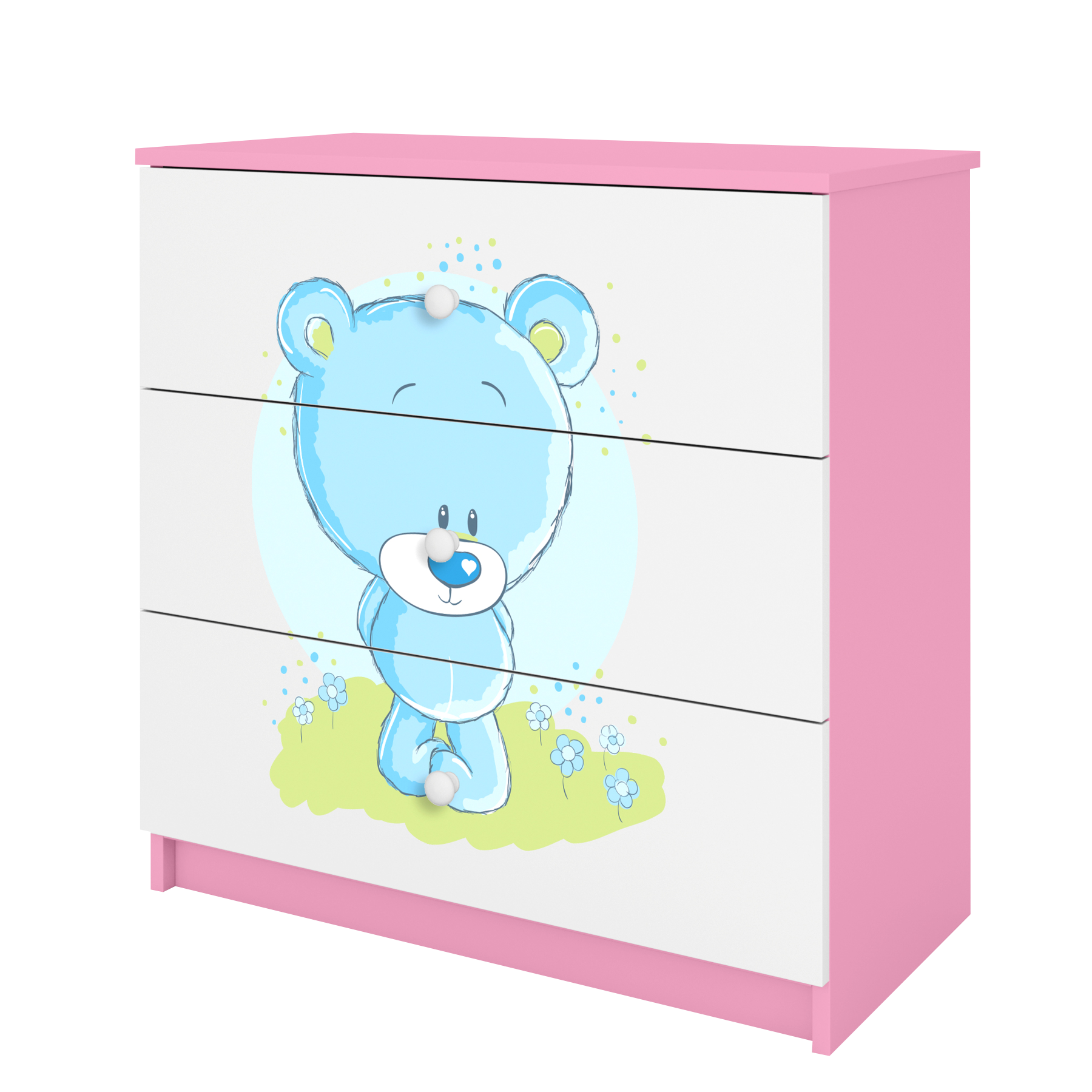 KOMMODE Babydreams Blaubär 81/81/41 - Rosa, Holzwerkstoff (81/81/41cm) - RAUMHIRSCH FURNITURE