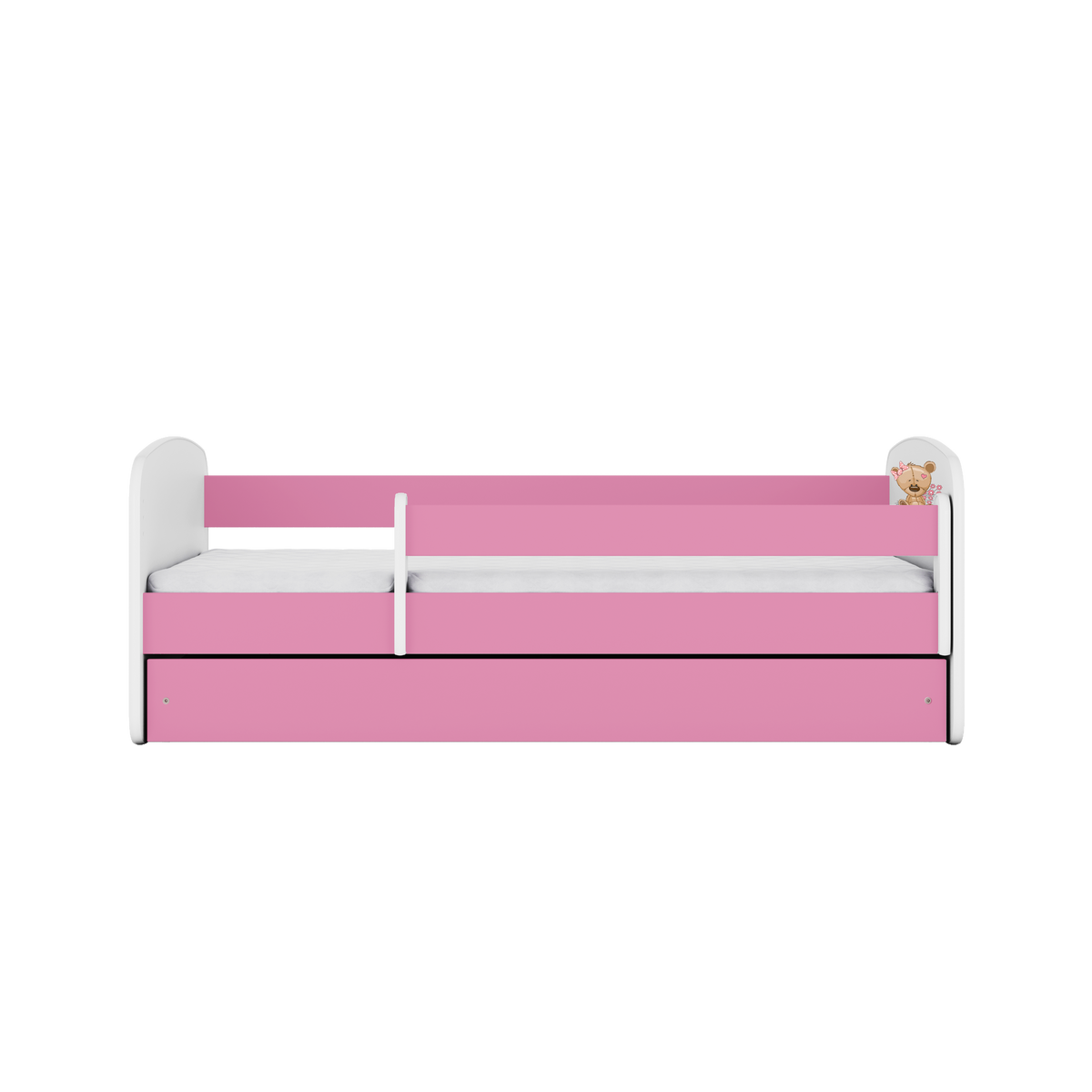KINDERBETT Teddybärblumen mit Schublade 180/80 90/61/184 - Rosa, Holzwerkstoff (80/180cm) - RAUMHIRSCH FURNITURE
