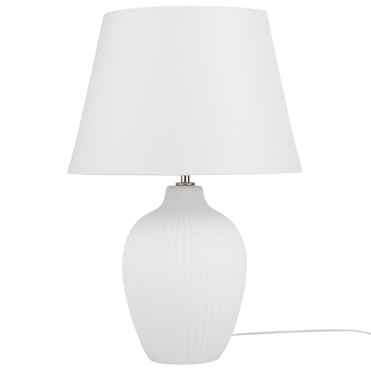 TISCHLAMPE Fergus 33/33/52 cm - Weiß, Keramik (33/33/52cm) - Beliani