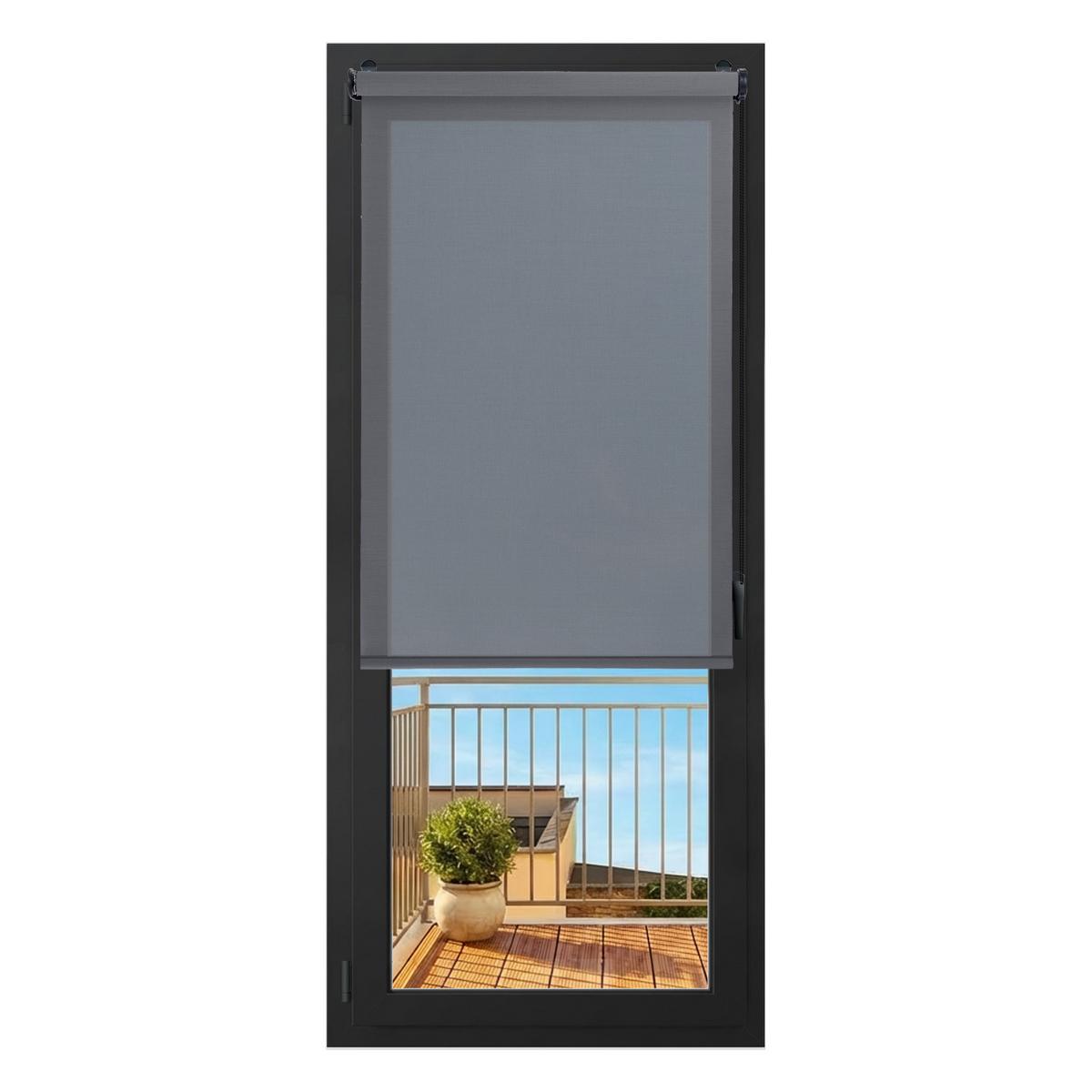 SCREEN-ROLLO Plus Easyfix Dunkelgrau 100x180 - Graphitfarben, Kunststoff (100/180/1cm) - STORESDECO