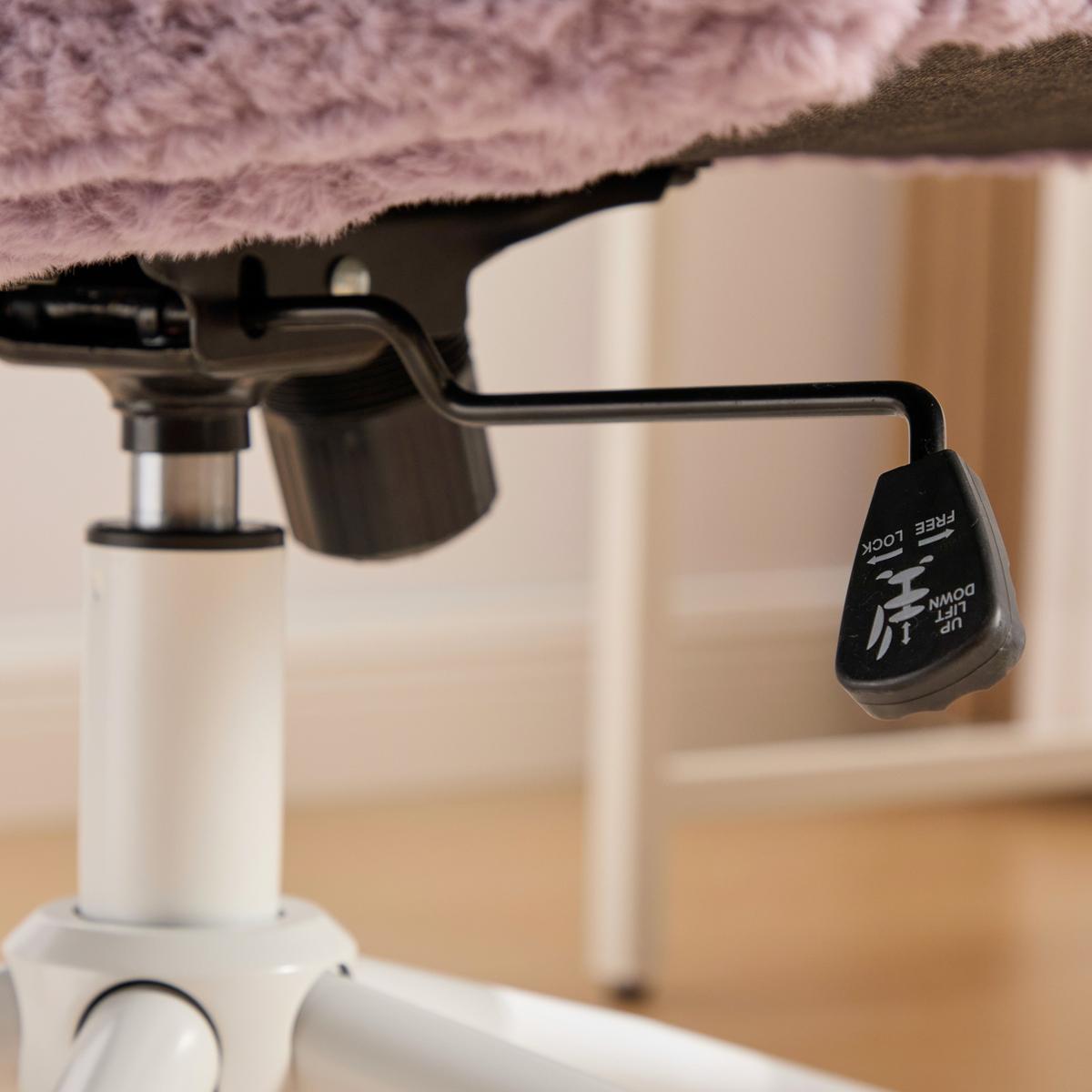 DREHSTUHL 63 cm Violett Kunstfell – Höhenverstellbarer Polsterstuhl mit 360° Drehfunktion Modern - Violett/Lila, Textil (63/86/67cm) - Urban Meuble