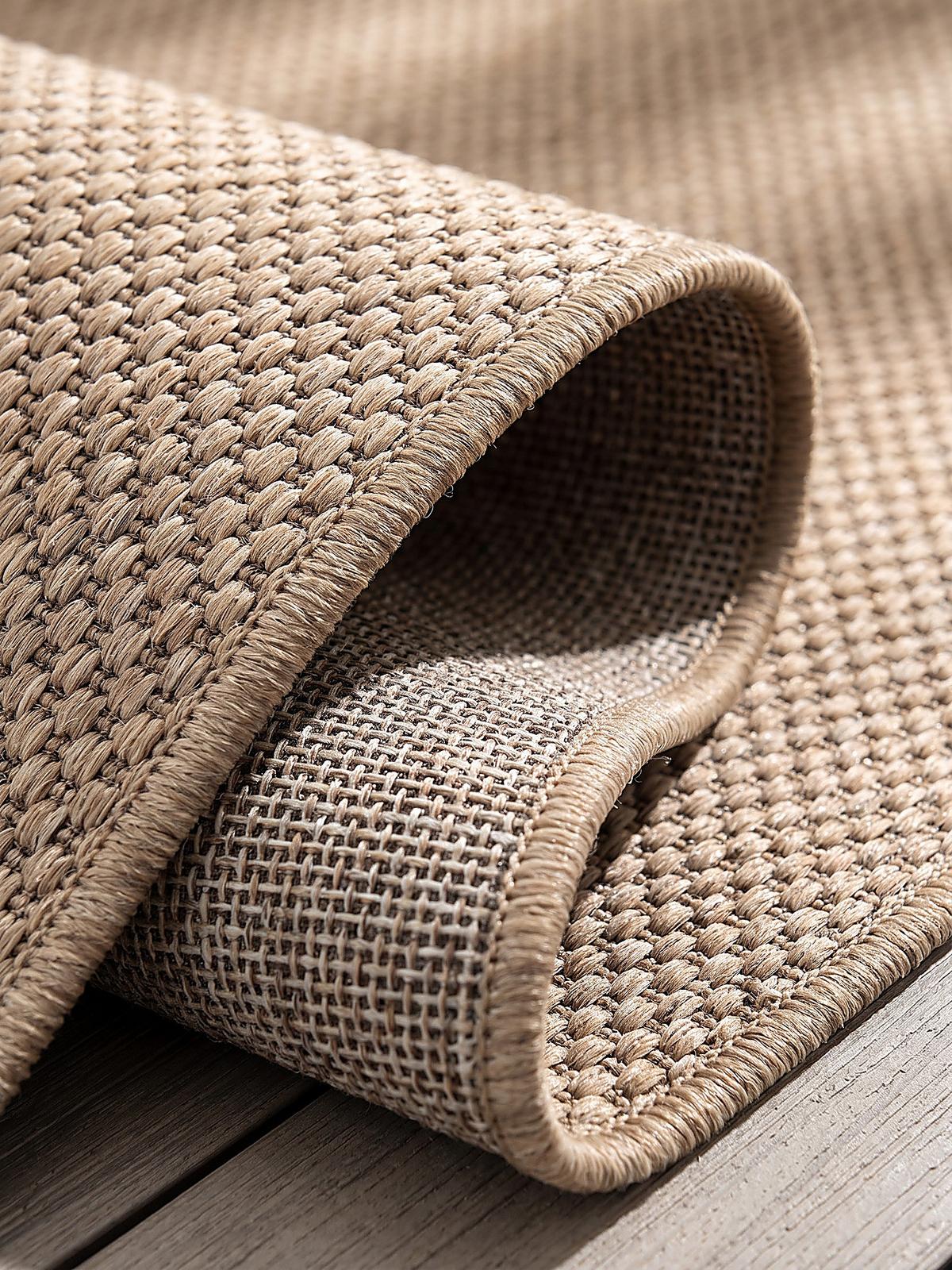 FLACHWEBTEPPICH Uni BORNO Polypropylen Natur 160 x 220 cm - Beige, Textil (160/220cm) - KADIMA DESIGN