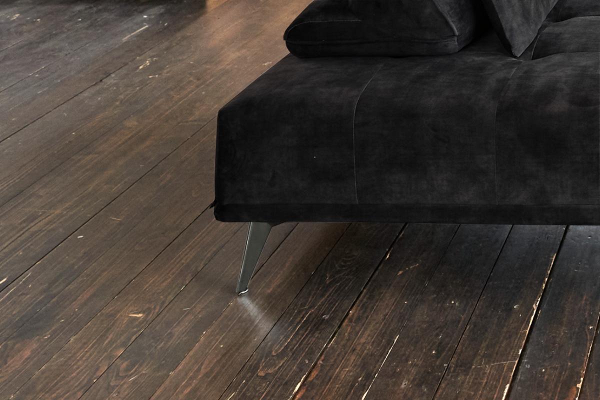 SOFA WIOLO Anthrazit Velvet - Anthrazit/Silberfarben, Textil/Metall (240/80/110cm) - KAWOLA