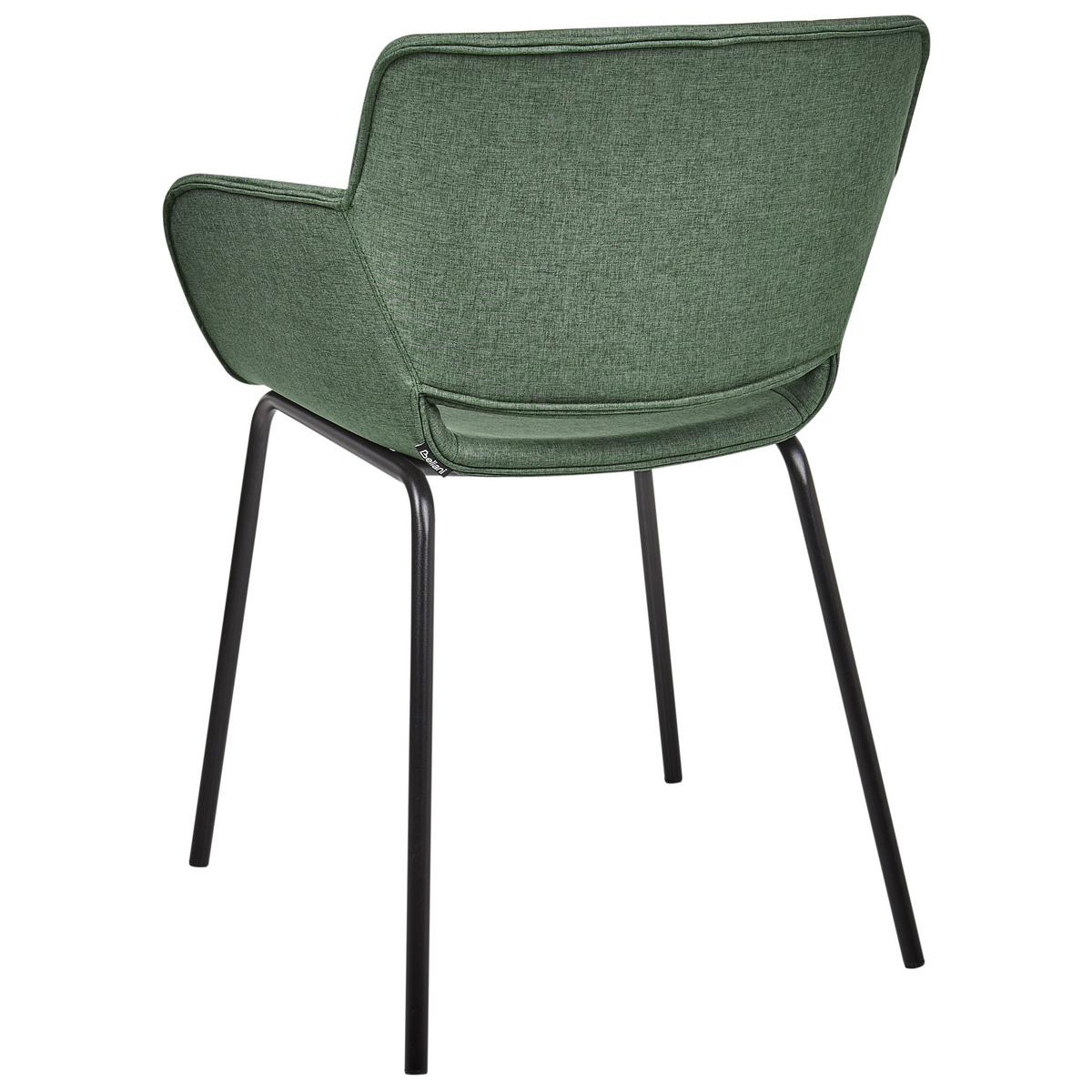 ESSZIMMERSTUHL 2er-Set Stoff Grün Axtel - Grün, Textil (60/81/52cm) - Beliani