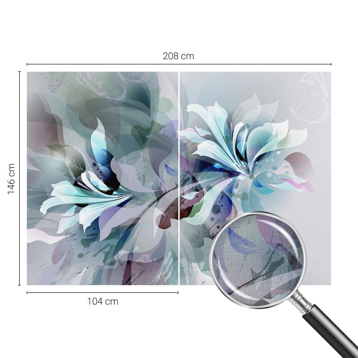 FOTOTAPETE 208x146 cm - Florale Abstraktion - Grün, Textil (208/146cm) - Wallfluent