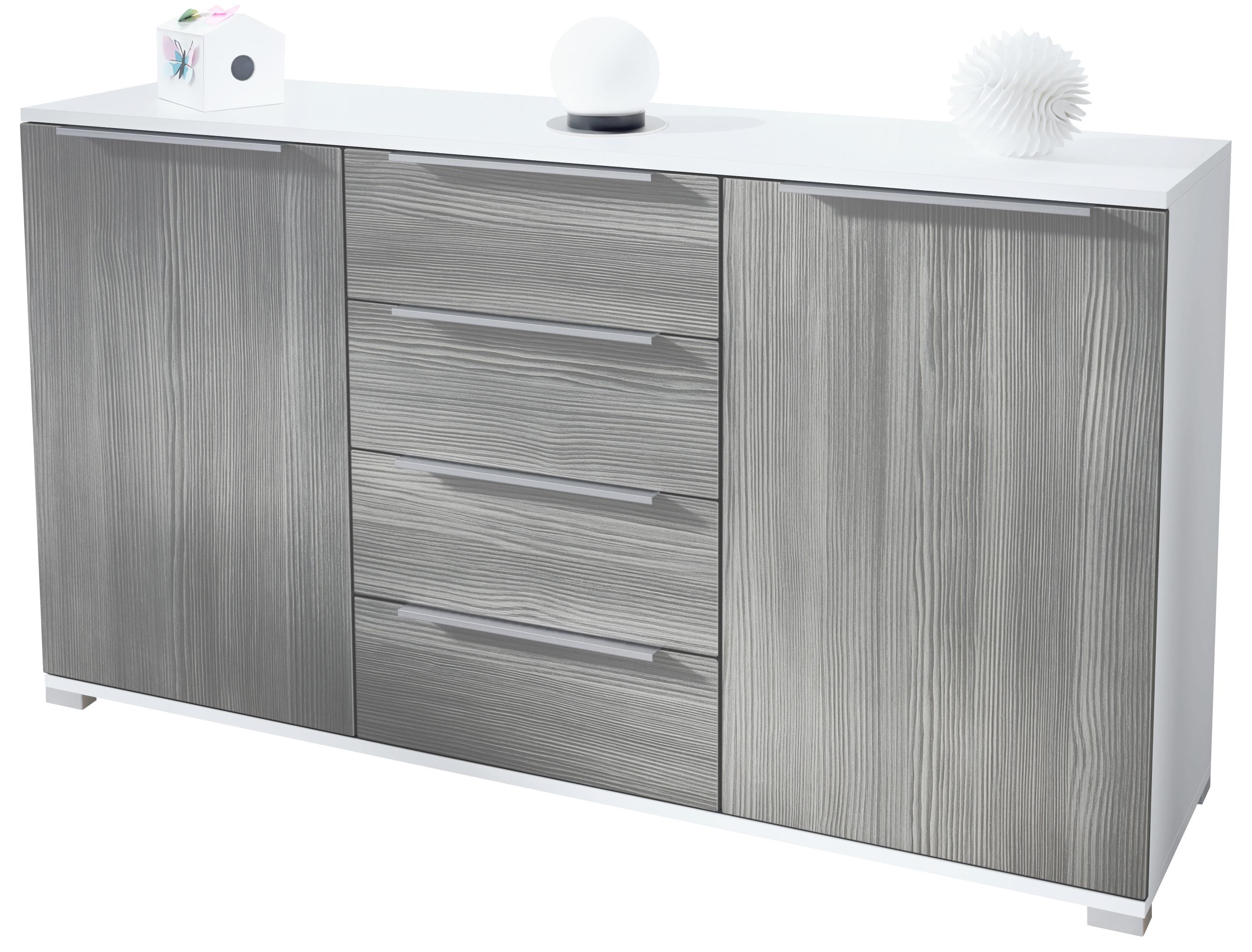 SIDEBOARD Linio Avola-Anthrazit - Silbereichenfarben, Holzwerkstoff (138.5/75.5/35cm) - Vladon