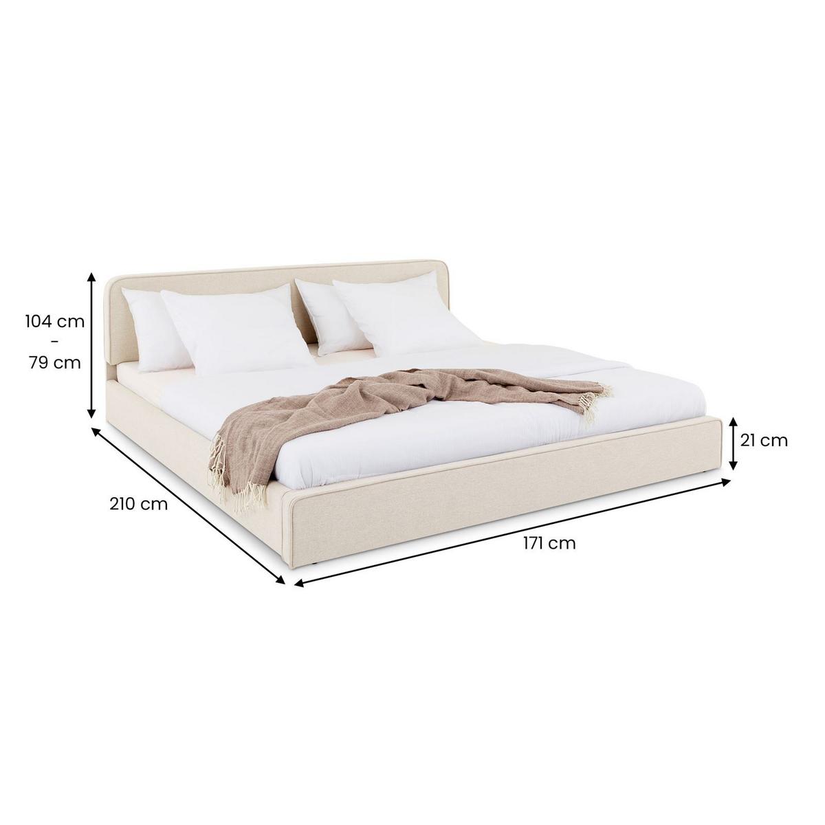 POLSTERBETT LATINI 160x200 cm beige - Beige, Textil (160/200cm) - IDIMEX