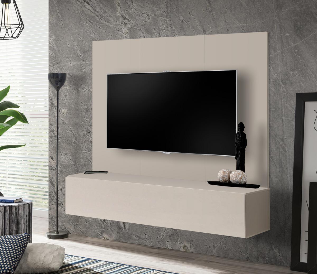 TV-LOWBOARD Kaschmir 160 cm hängend, Set inklusive Wandpaneel - Kaschmir, Holzwerkstoff (160/148/40cm) - Inn.Furn