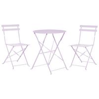 BALKONSET 2-Sitzer violett zusammenklappbar Fiori - Violett, Metall - Beliani
