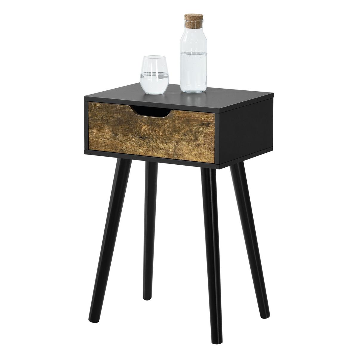 BEISTELLTISCH-SET 2 TLG. Östersund - Dunkelbraun/Schwarz, Holz/Holzwerkstoff (29.5/40/60cm) - [en.casa]