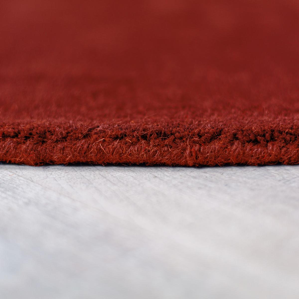 WOLLTEPPICH HALLEIN, geometrisch, Rot-Beige, Ø 200 cm - Rot, Textil (200/200cm) - KADIMA DESIGN