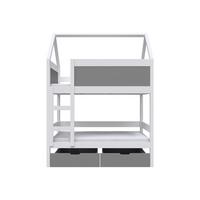 ETAGENBETT TAMI mit Bettkasten 80x180 cm Weiß - Weiß/Grau, Holz (80/180cm) - MASSENO