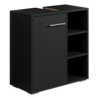 WASCHBECKENUNTERSCHRANK Neptunus 1 Tür Schwarz - 60 x 30 x 60 cm - Schwarz, Holz (60/60/30cm) - Badplaats
