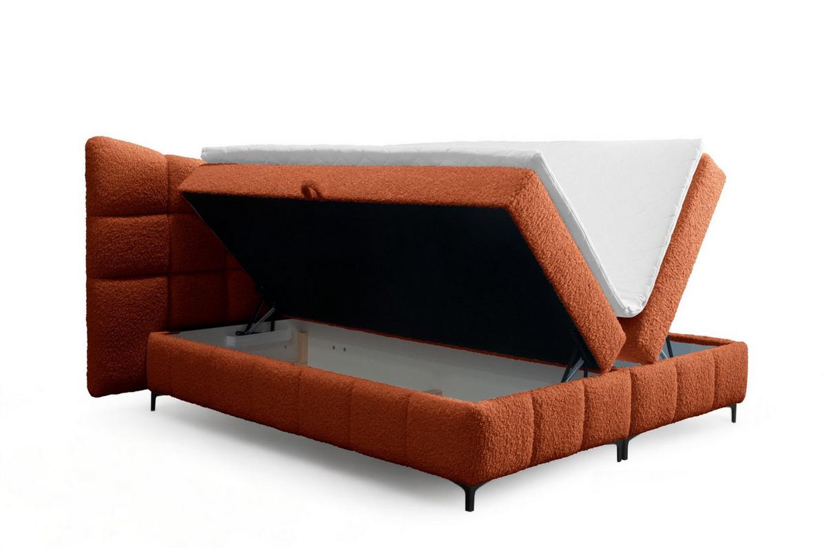 BOXBETT Nova In Rolf - Rotbraun, Holzwerkstoff/Textil (160/200cm) - Fun Möbel