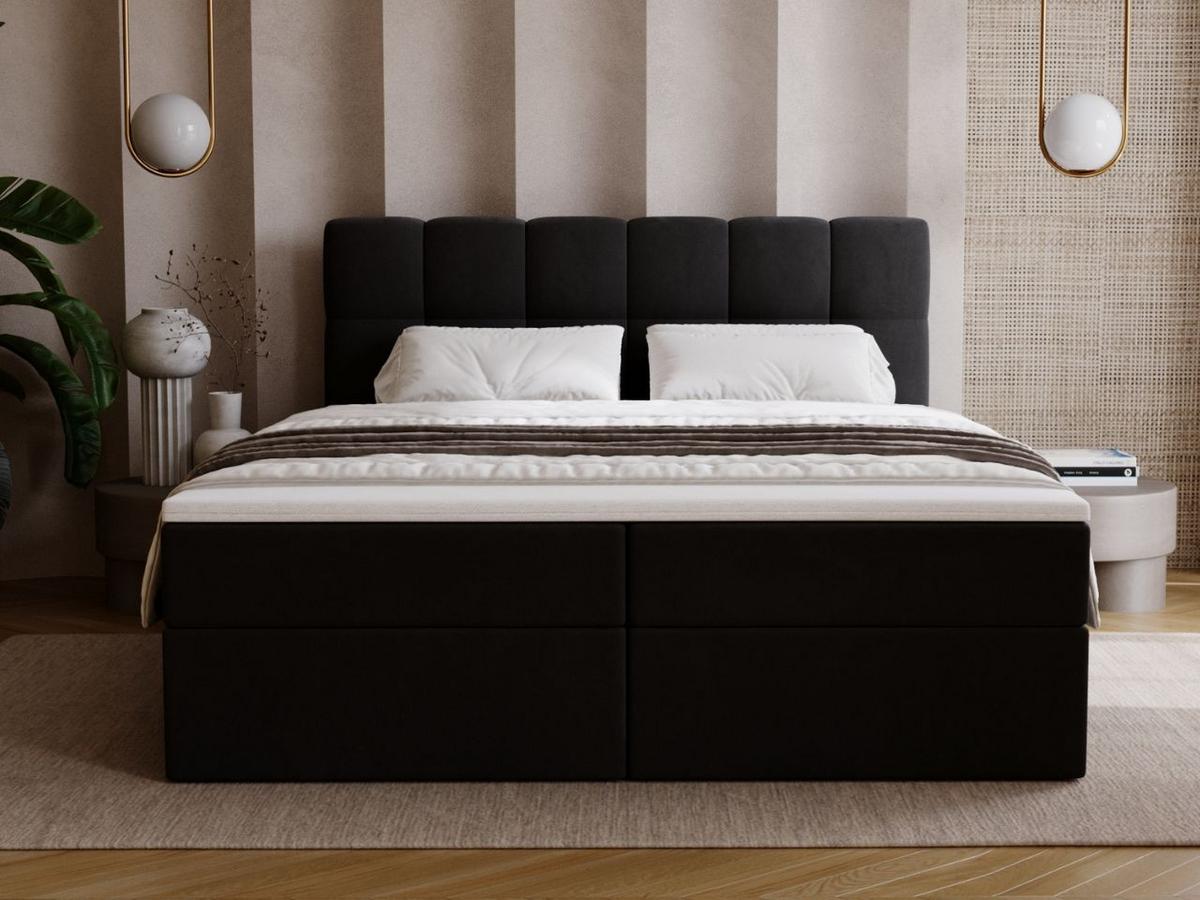 BOXBETT Maison 180x200 Schwarz - Schwarz, Holz/Textil (180/200cm) - Graingold
