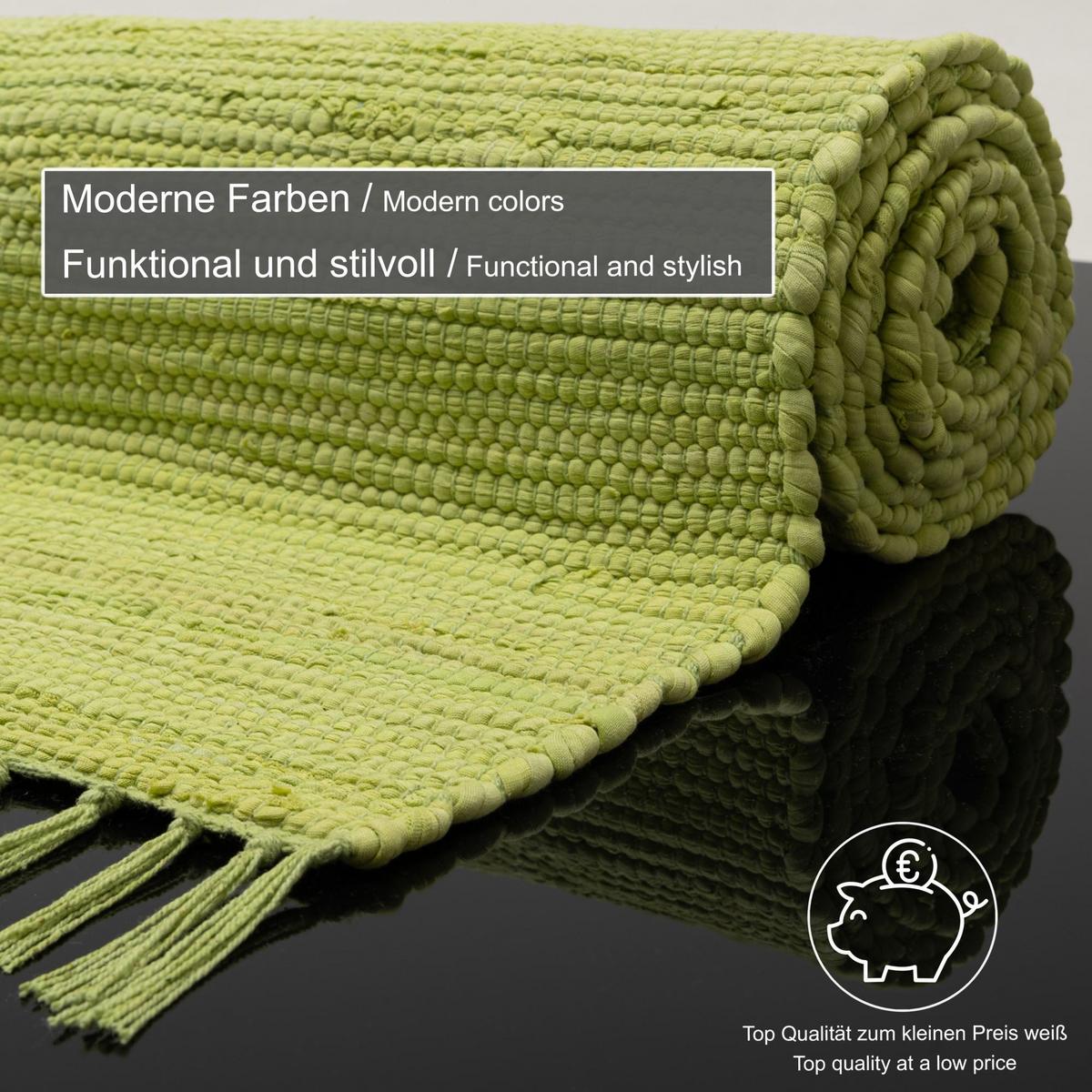 FLECKERLTEPPICH Chindi 60x120 cm - Limette, Textil (60/120cm) - Rug and Roll