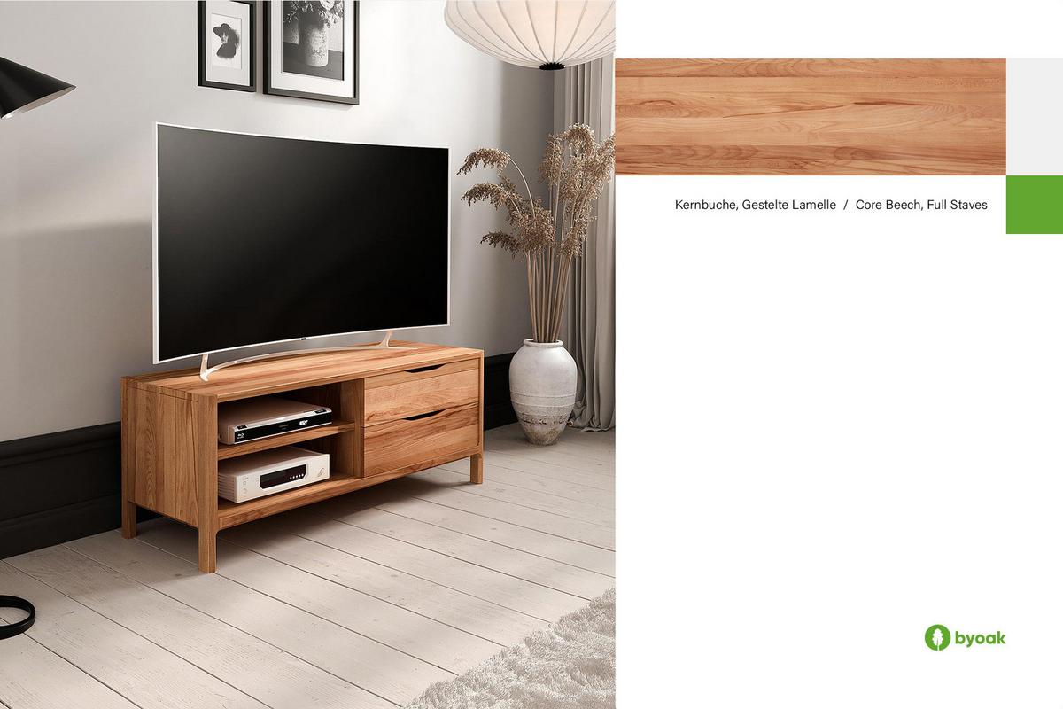 TV-SCHRANK PAUL Kernbuche - Kernbuche, Holz (111/48/50cm) - byoak