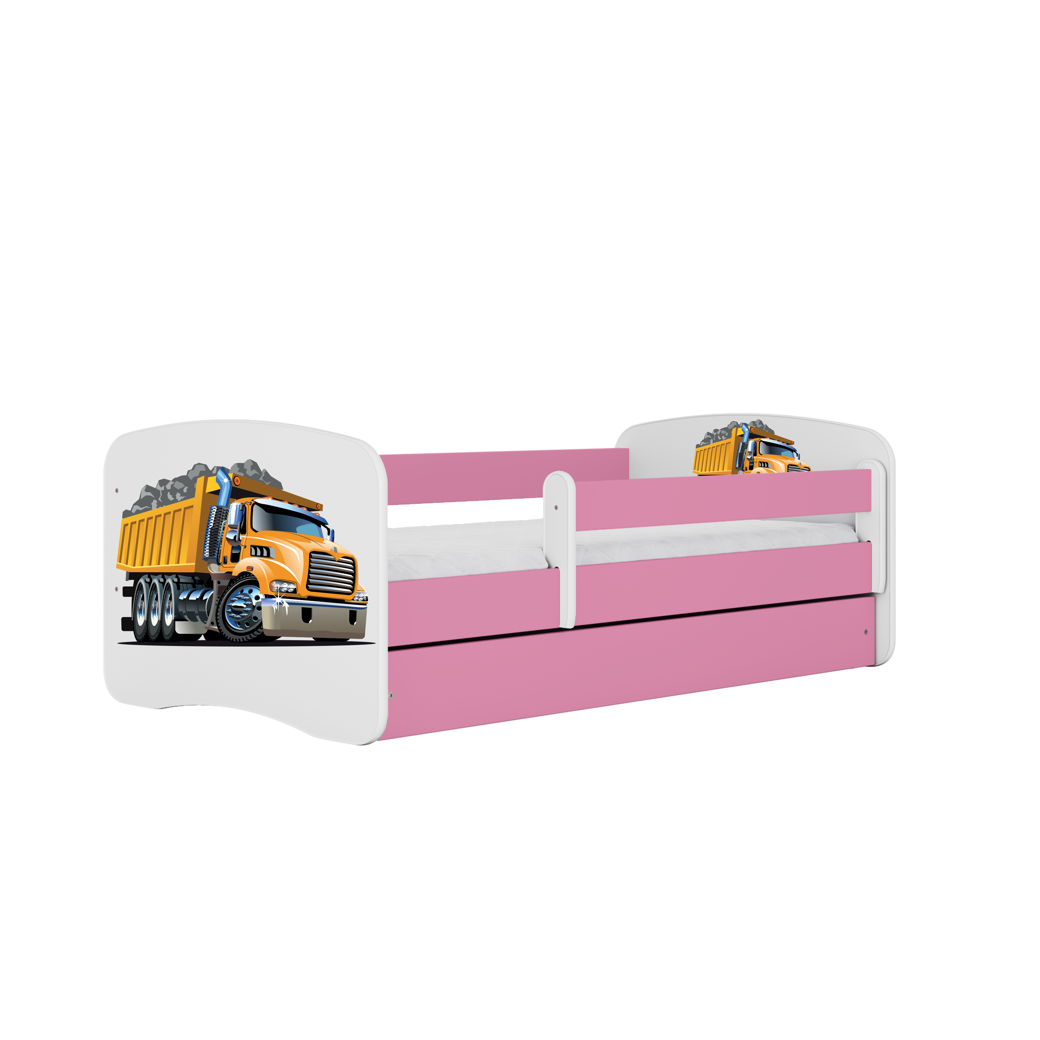 KINDERBETT Lastwagen mit Schublade und Matratze 160/80 - Rosa, Holzwerkstoff (80/160cm) - RAUMHIRSCH FURNITURE