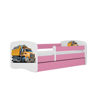 KINDERBETT Lastwagen mit Schublade 180/80 90/61/184 - Rosa, Holzwerkstoff (80/180cm) - RAUMHIRSCH FURNITURE