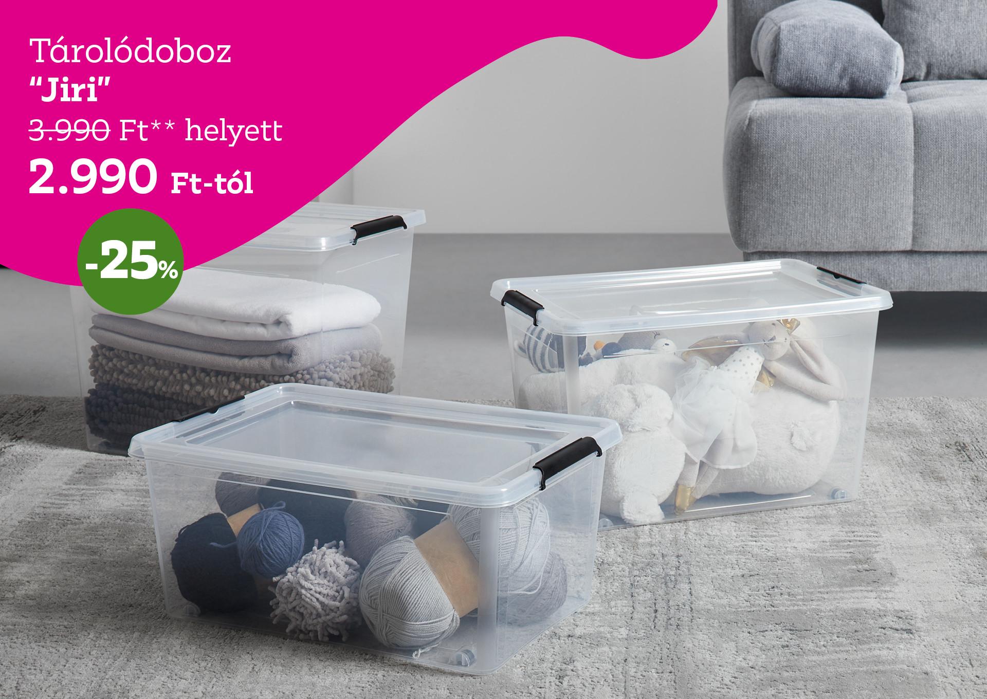 Tárolódoboz JIRI 3990 Forint helyett 2990 Forint, kedvezmény mértéke 25%