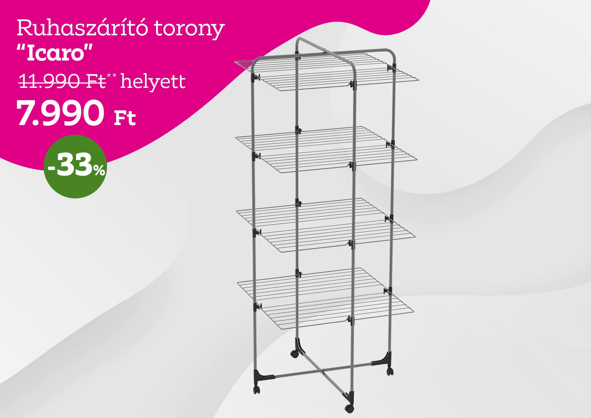 Icaro ruhaszárító torony 11990 forint helyett 7.990 forint, 33% kedvezmény