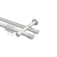 GARDINENSTANGE RUNDROHR-INNENLAUF Prestige Estana 520 cm (geteilt in 4 x 130 cm), 2-läufig, 20 mm Ø Weiß - Weiß, Metall (520cm) - INTERDECO