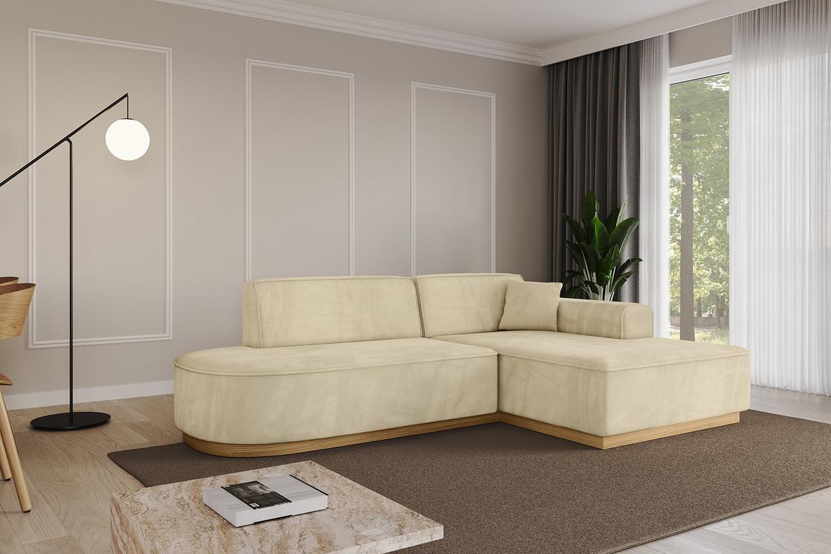 ECKSOFA Ottomane Rechts IREA-L1-v2 - 232x165x80 cm Beige - Taupe, Holzwerkstoff/Textil (232/165cm) - ALTDECOR