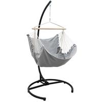 XL-HÄNGESESSEL inkl. Gestell bis 150kg, 210cm, Lilac-Grau - Grau, Metall (110/210/125cm) - Amanka
