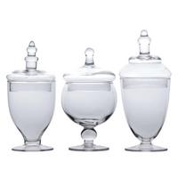 VORRATSGLAS SET für Süßigkeiten (3-tlg.) - Transparent, Glas (24.5/14.5/37.5cm) - Intirilife