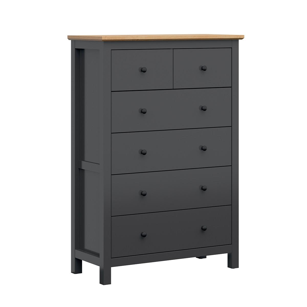 KOMMODE Duck Anthrazitgrau und Holz - Grau, Holzwerkstoff (101/145/44cm) - Petits-meubles