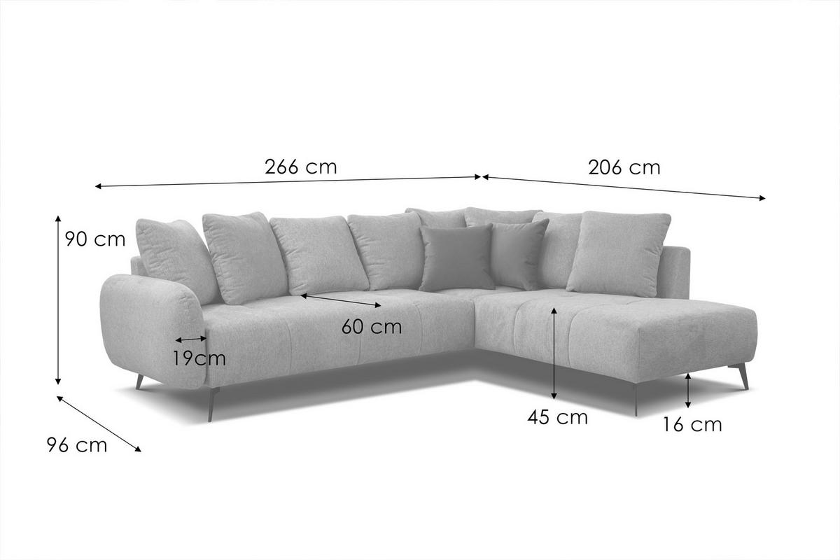 ECKSOFA EVENTO 5-Sitzer, beige - Beige/Schwarz, Holzwerkstoff/Textil (266/206cm) - Wozimo