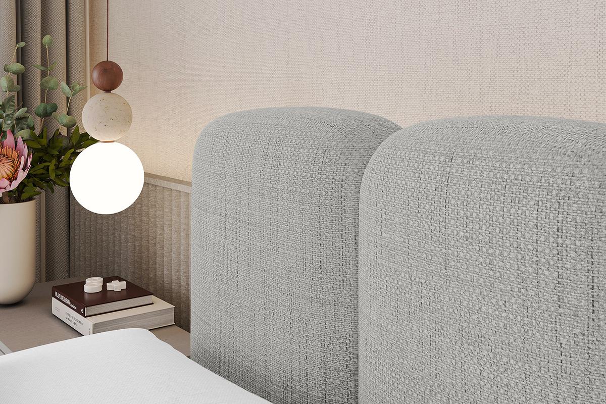 BOXBETT mit Matratze H3 - NINA - 120x200 cm - Hellgrau - Hellgrau, Holzwerkstoff (120/200cm) - ALTDECOR